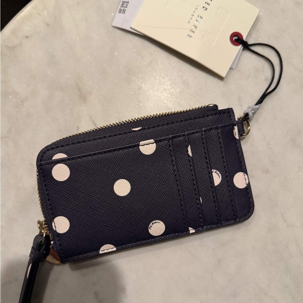 Ted Baker Lulu Blue and Cream Polka Dot Wallet - Picture 5 of 7
